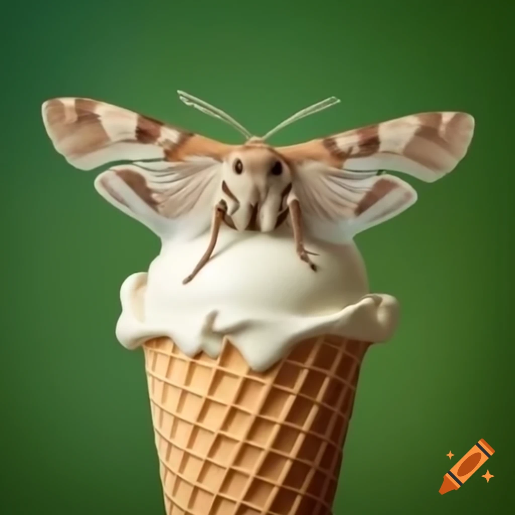 Moth resting in an ice cream cone