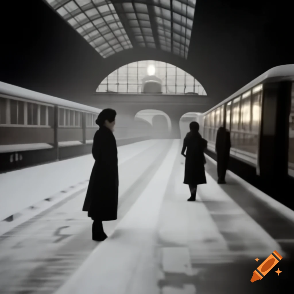 Emotional farewell between two female figures at Milano Centrale station