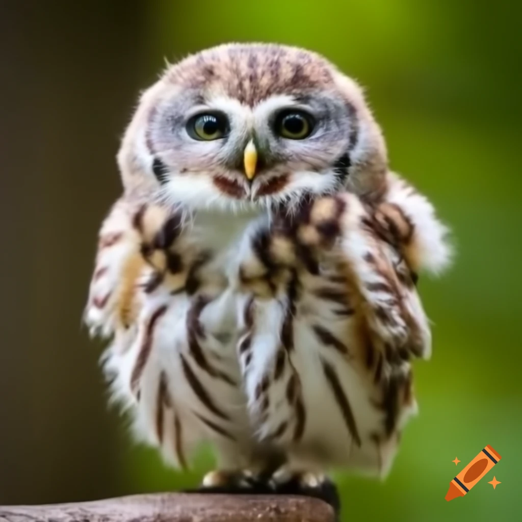 Cute barred owl sitting quietly