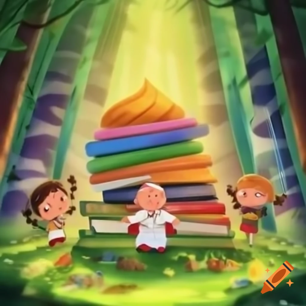 Colorful children's book cover featuring a whimsical Pope in the woods