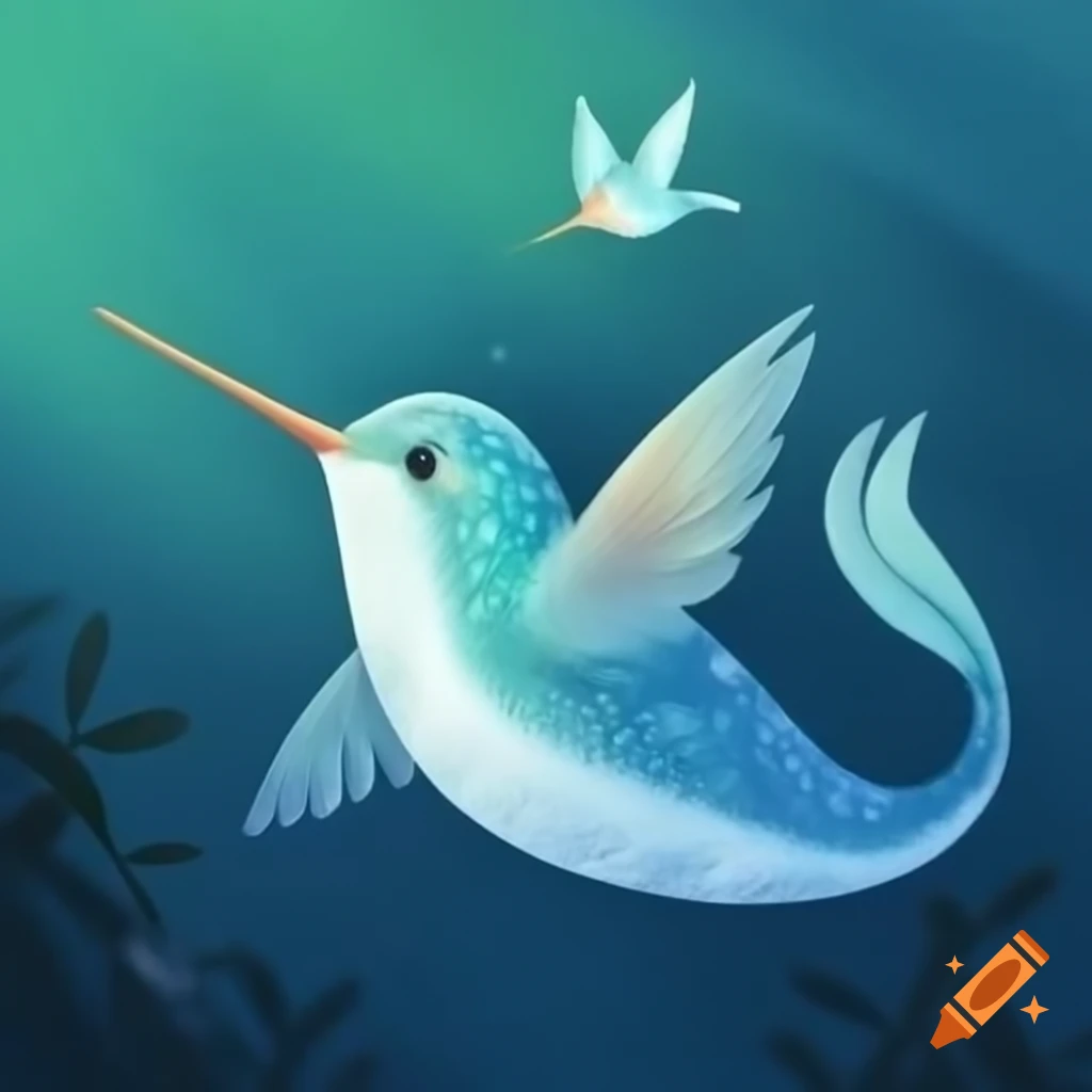 Narwhal hummingbird, a unique bird species