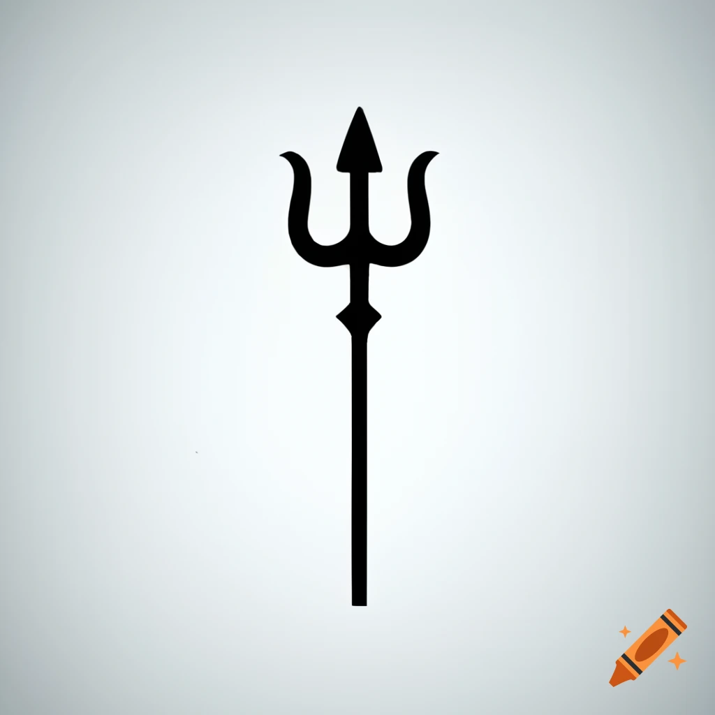 Simple line drawing of a trident