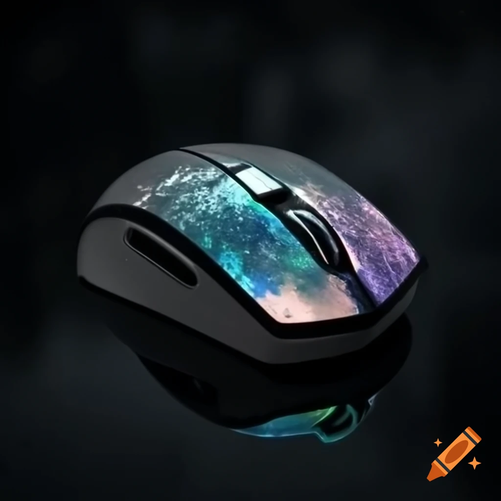 Computer mouse crafted from meteorite glass and metal