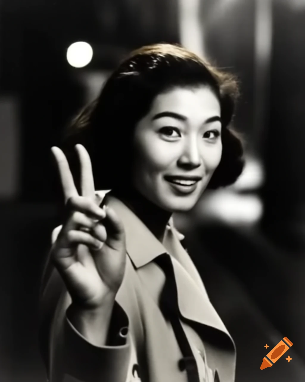 Vintage Paparazzi Photo Of Famous Japanese Actress From 1960s Making vintage-paparazzi-photo-of-famous-japanese-actress-from-1960s-making