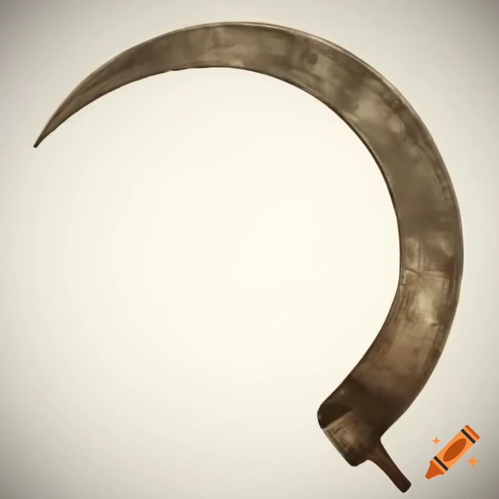 Detailed side view of an old sickle