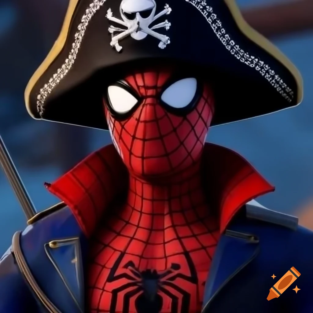 Spiderman in a pirate outfit