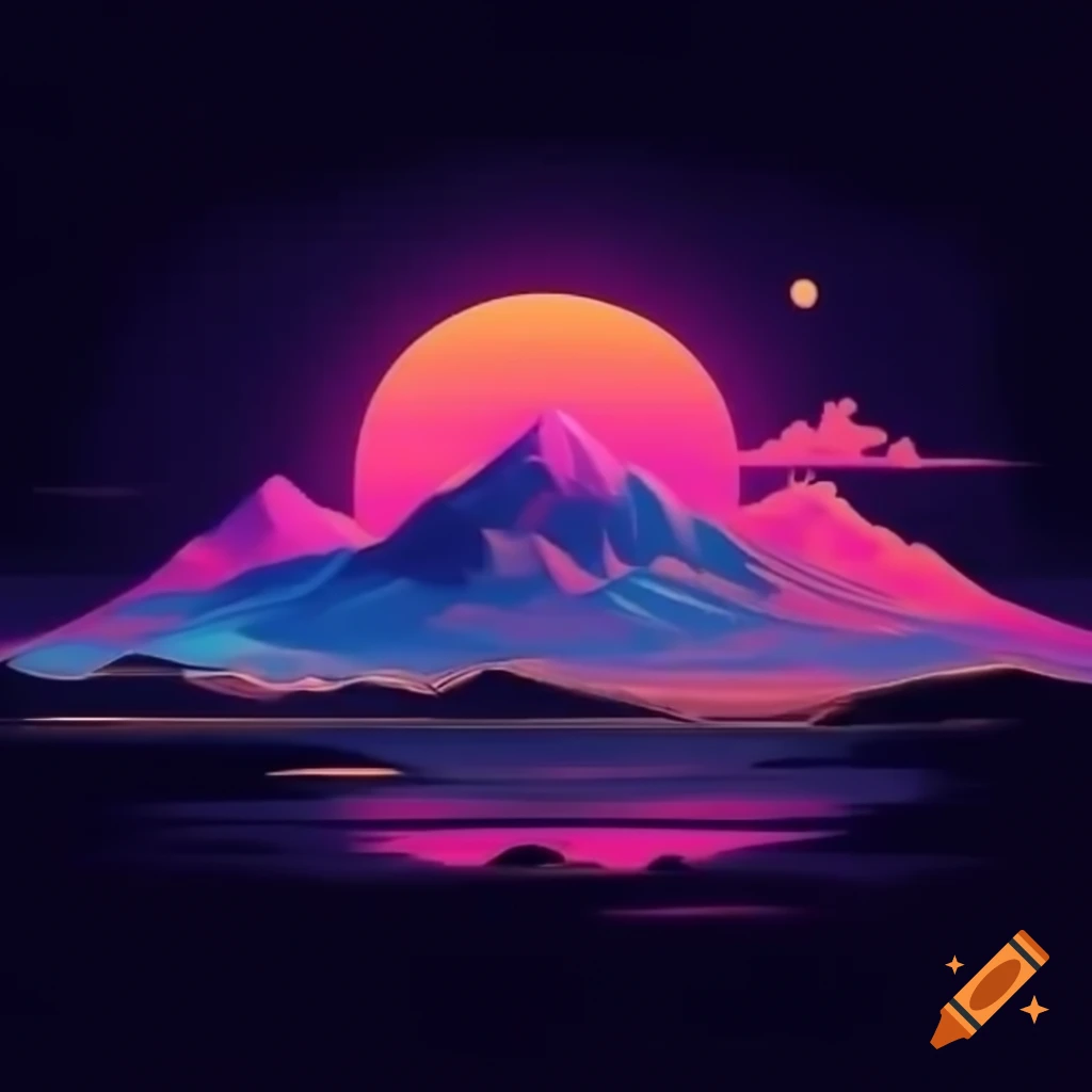 Synthwave album cover with retro-futuristic design elements