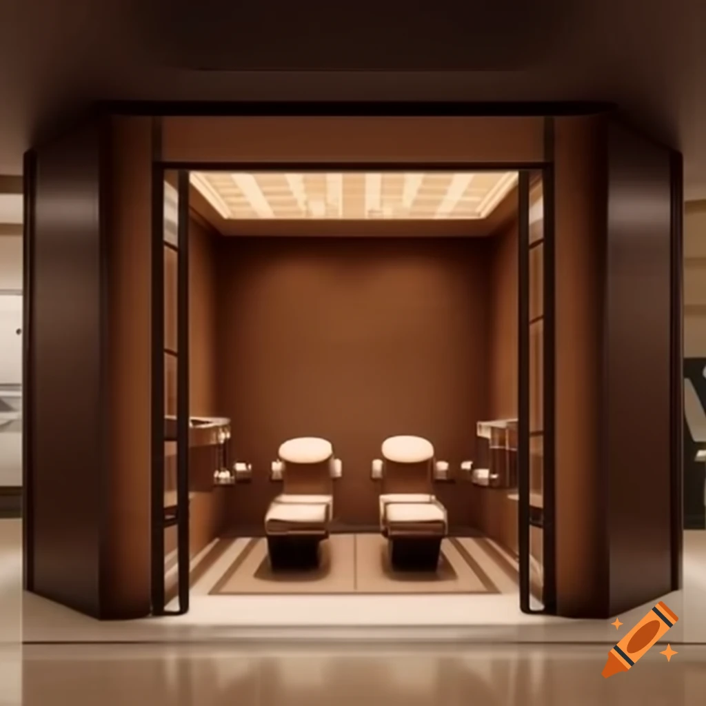 Zen spa kiosk with massage seats inside a mall