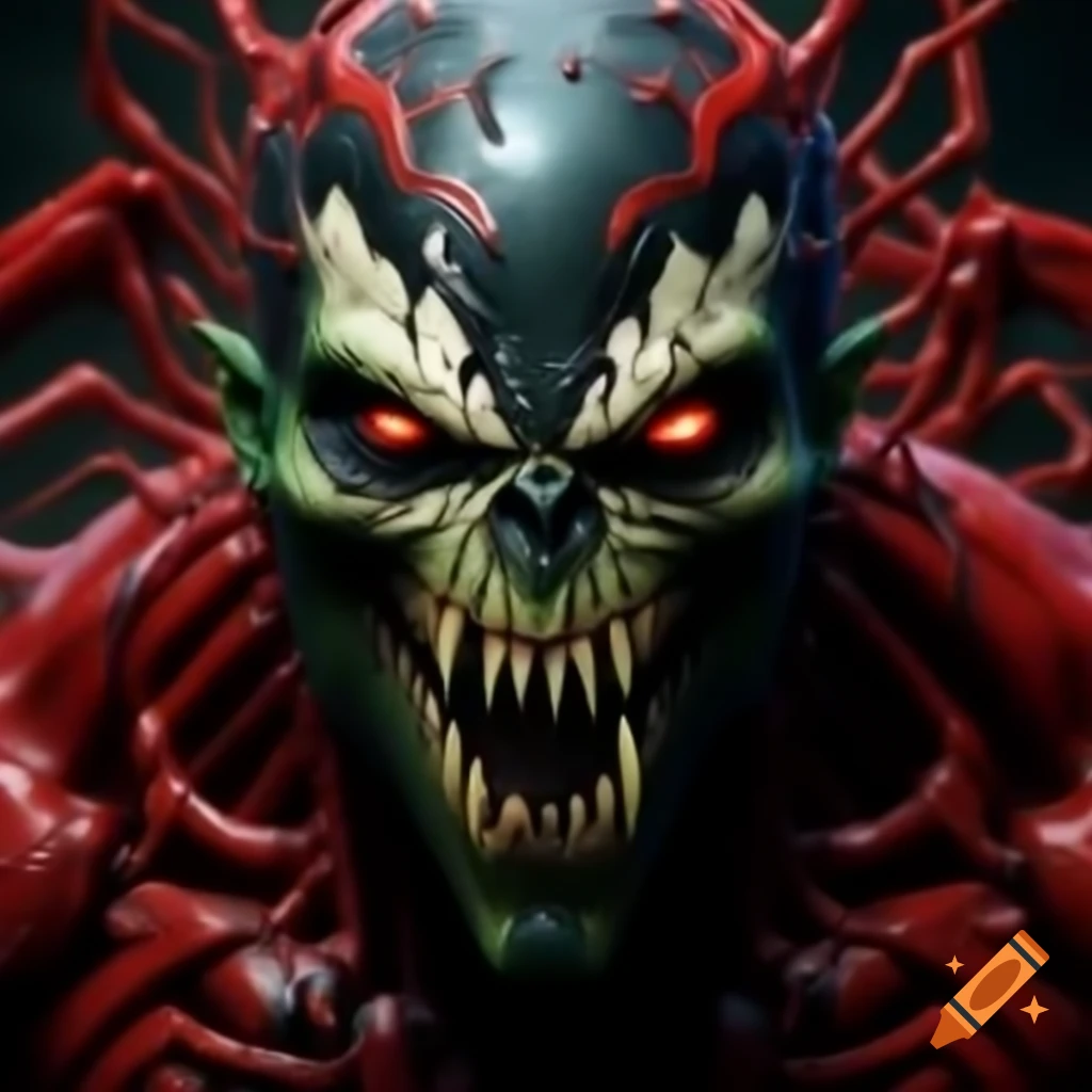 Super Skrull character design fused with Carnage