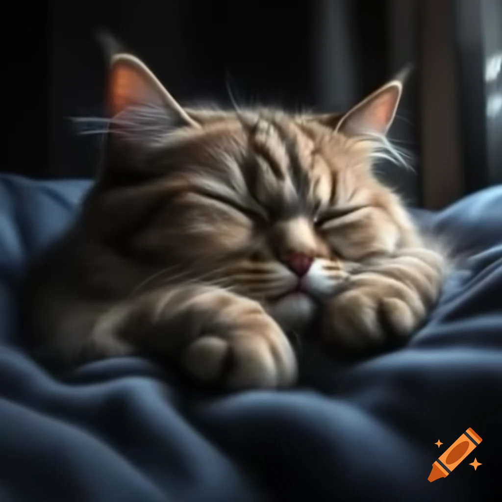 Sleepy cat resting peacefully