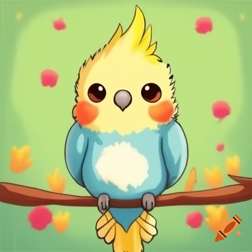 Cute cockatiel bird