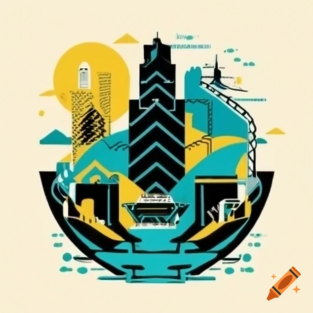 Luxurious urban monogram design for NASUVN in black, aqua, and yellow resembling gold