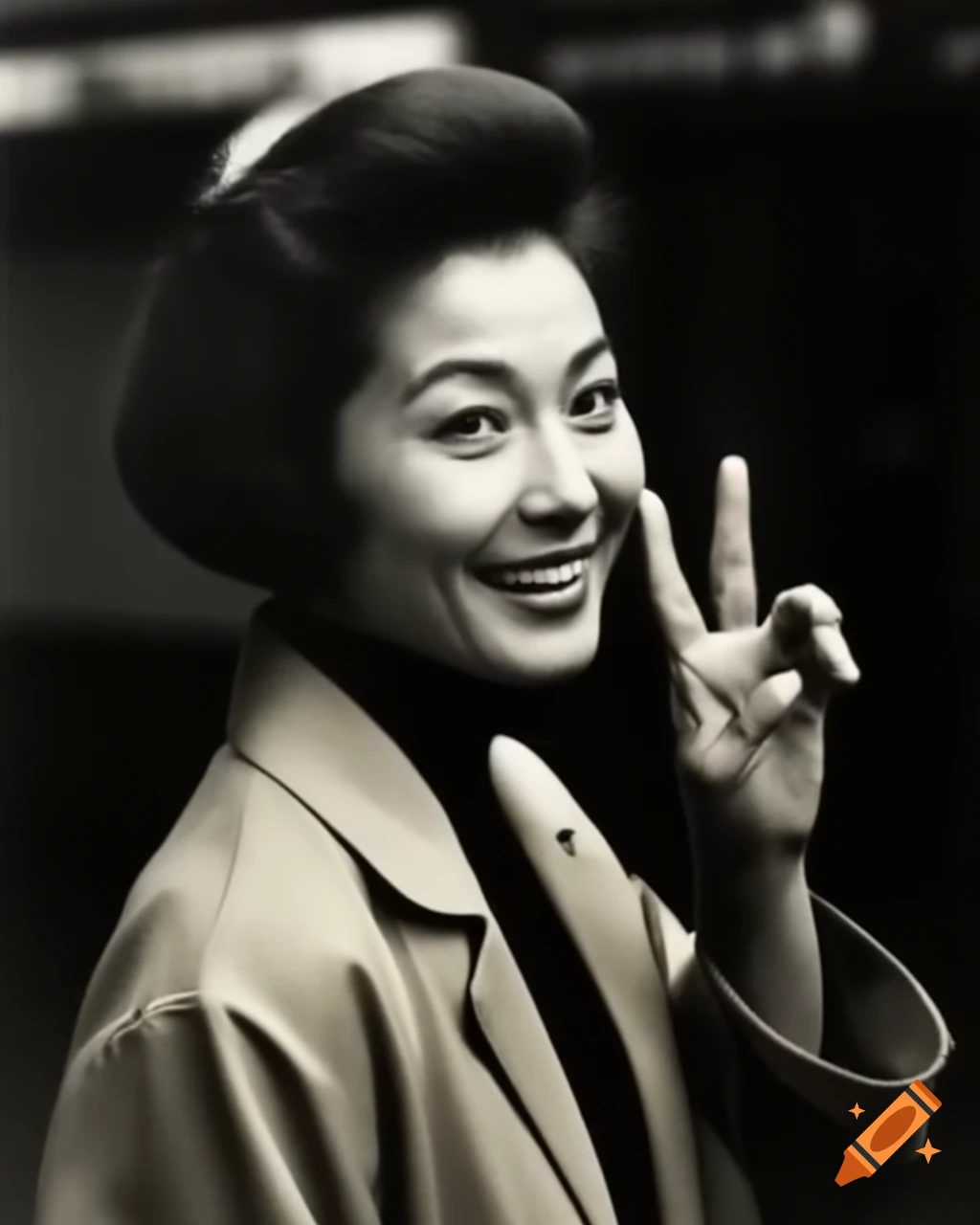 Vintage Paparazzi Photo Of Famous Japanese Actress From 1960s Making vintage-paparazzi-photo-of-famous-japanese-actress-from-1960s-making