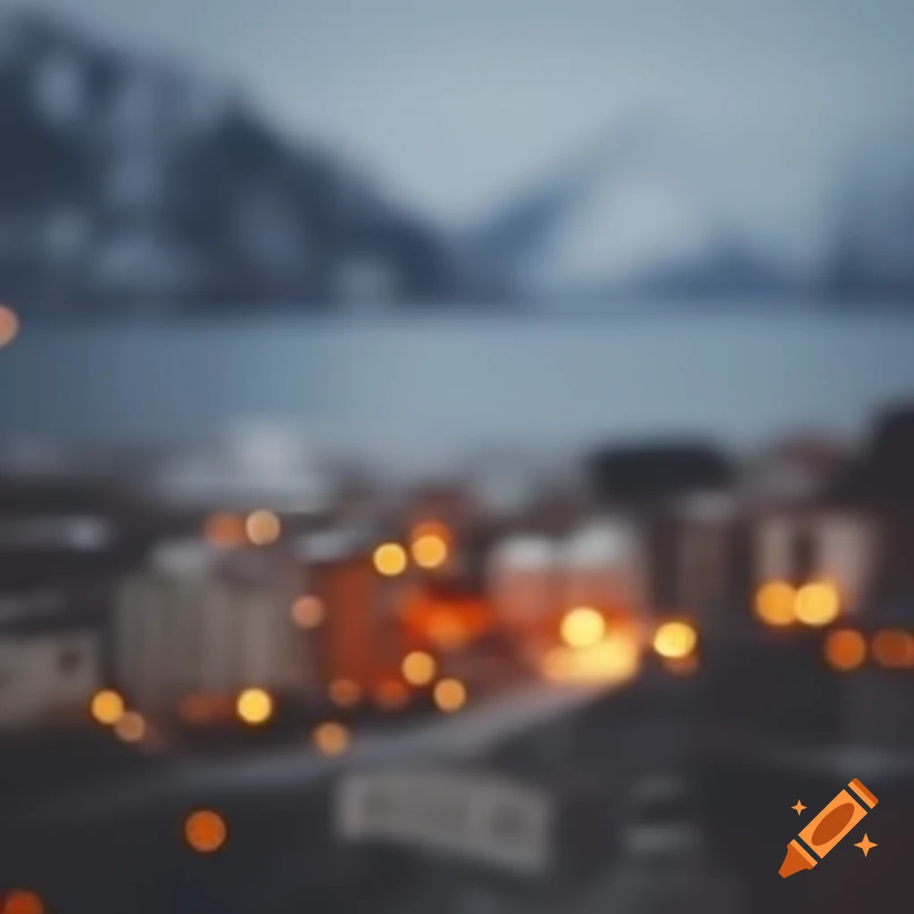Blurry monochrome background of a cozy Alaskan landscape with blooms