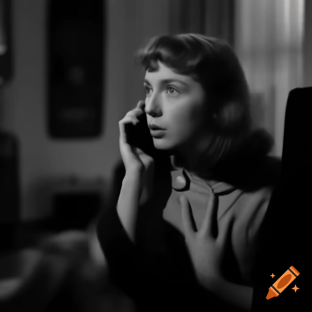 Woman in room looking scared while holding a phone