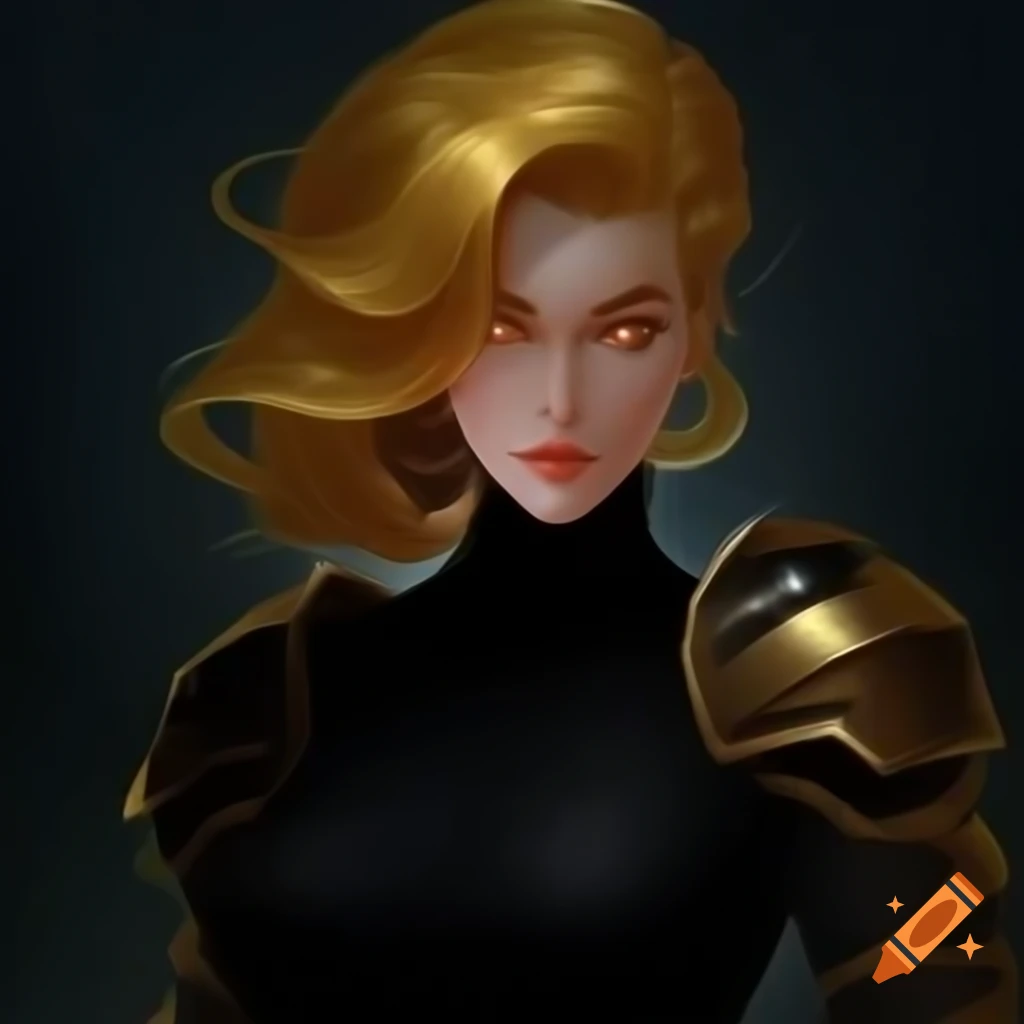 TTRPG blade master in black turtleneck and armor, styled with crosshatch shading