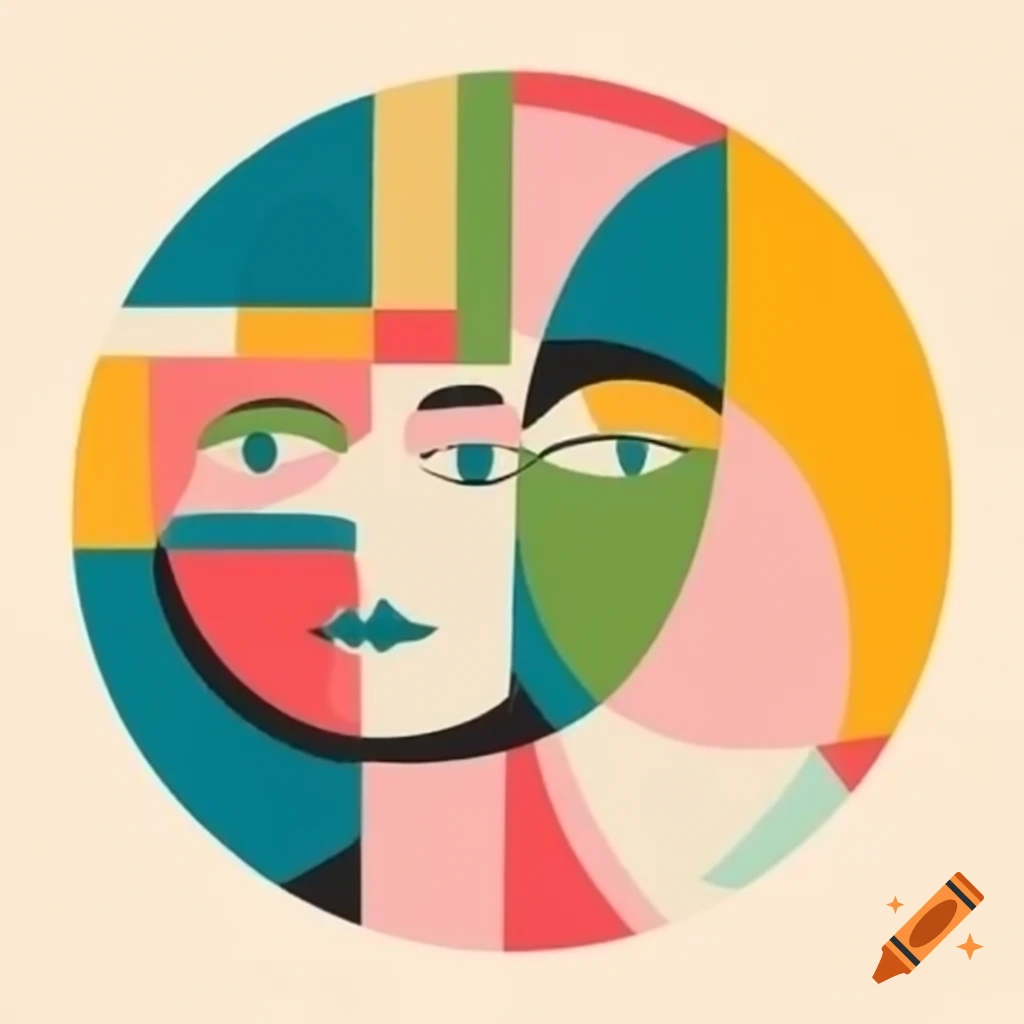 Abstract circular form in the style of Picasso
