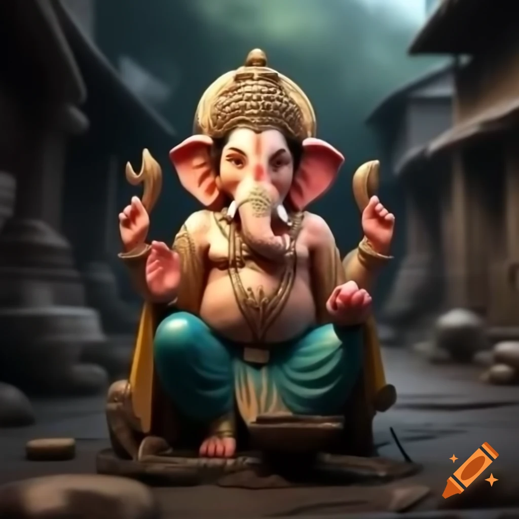 Ganesha idol in village showcasing various looks