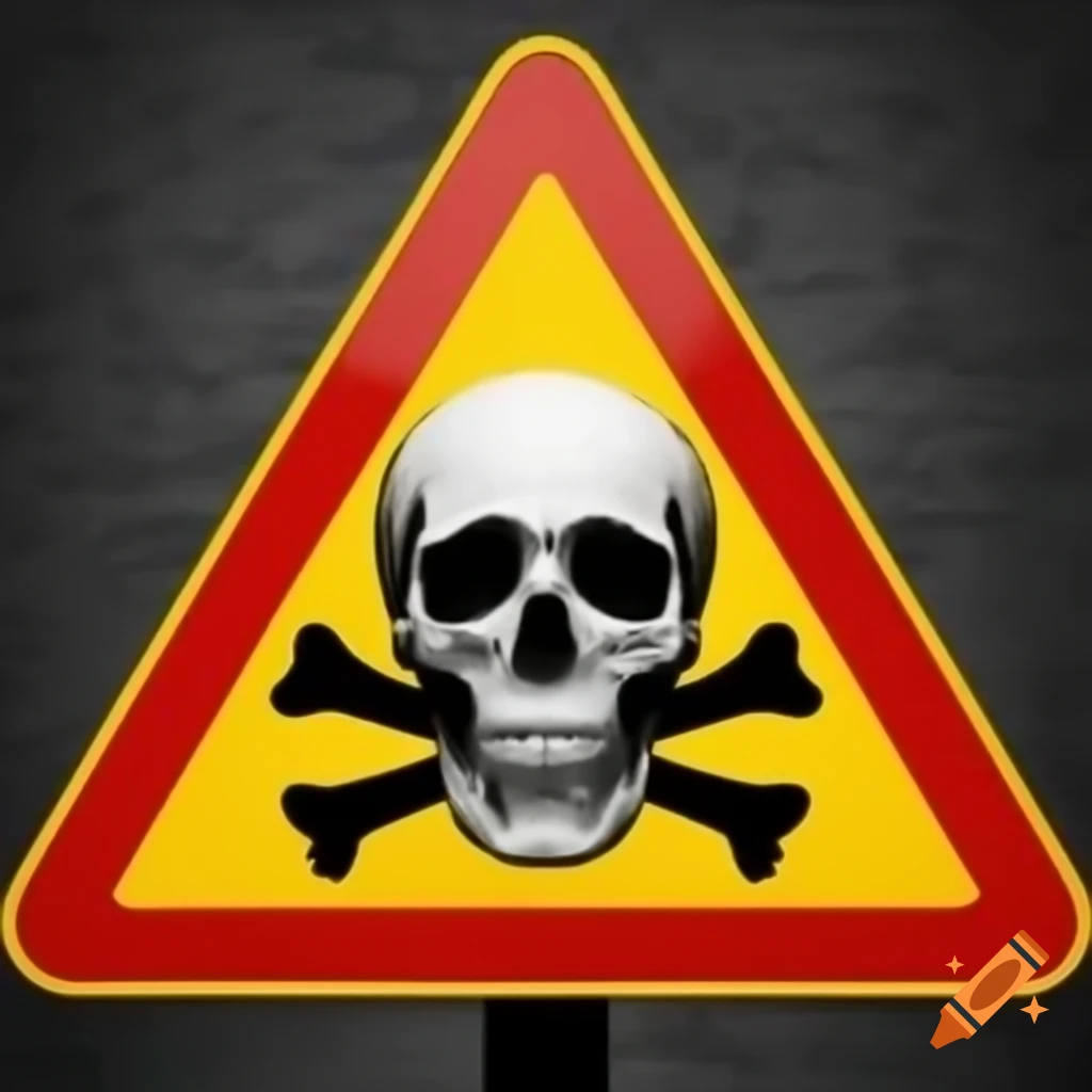 Warning sign with skull and crossbones and OFF LIMITS text