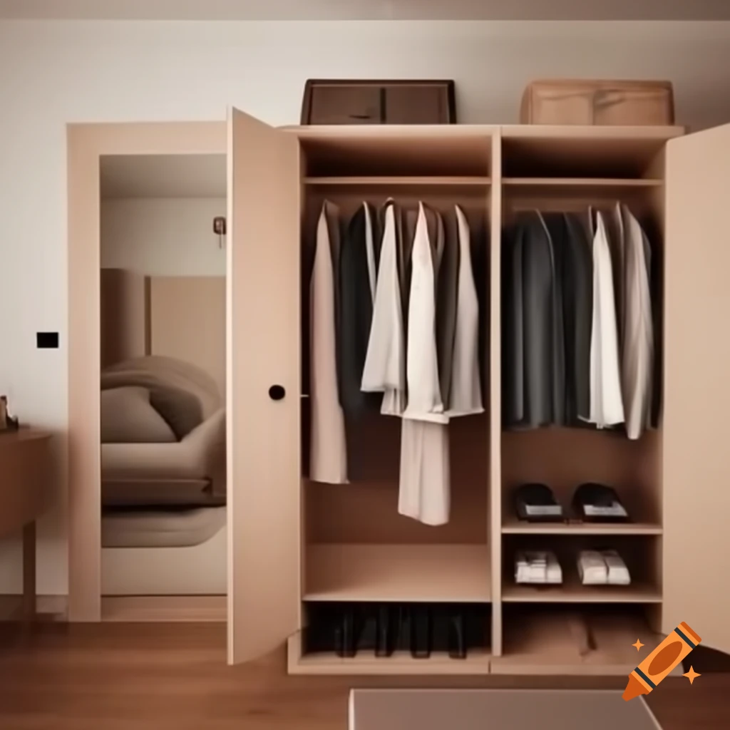 Smart wardrobe design concept showcasing modern features