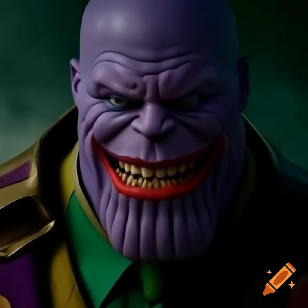 Creative merge of Thanos and Joker characters