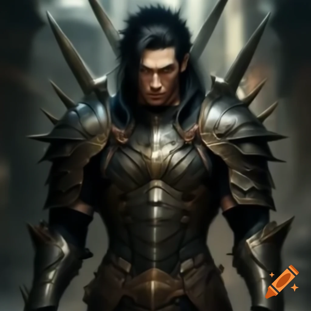 Tall muscular man in black plate armor holding a two-handed sword