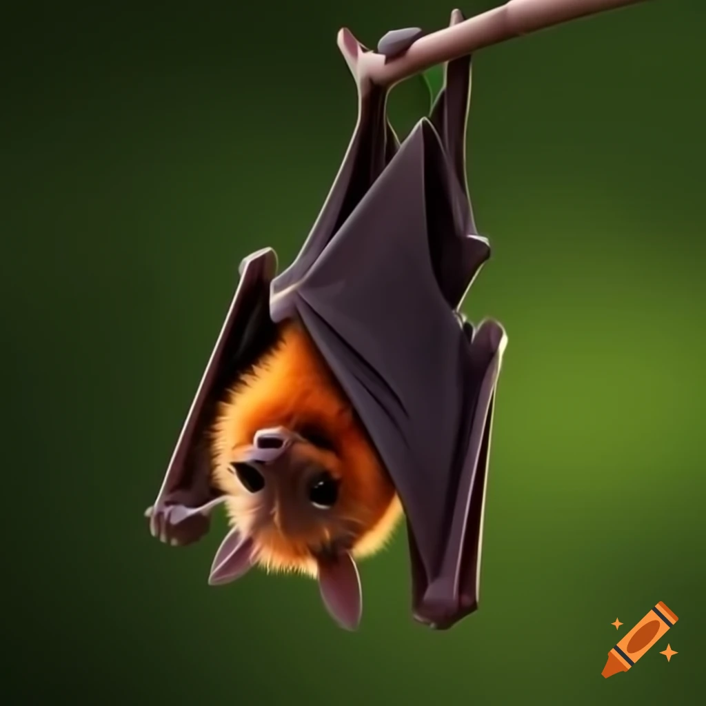 Scientific illustration of flying fox bat
