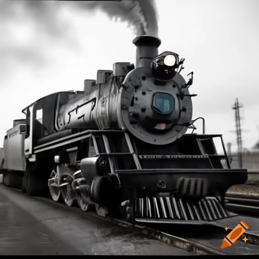 Coal fired locomotive in motion