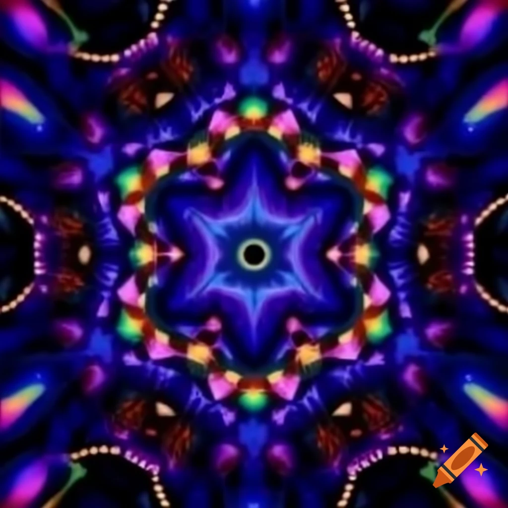 Detailed hexagon psychedelic pattern