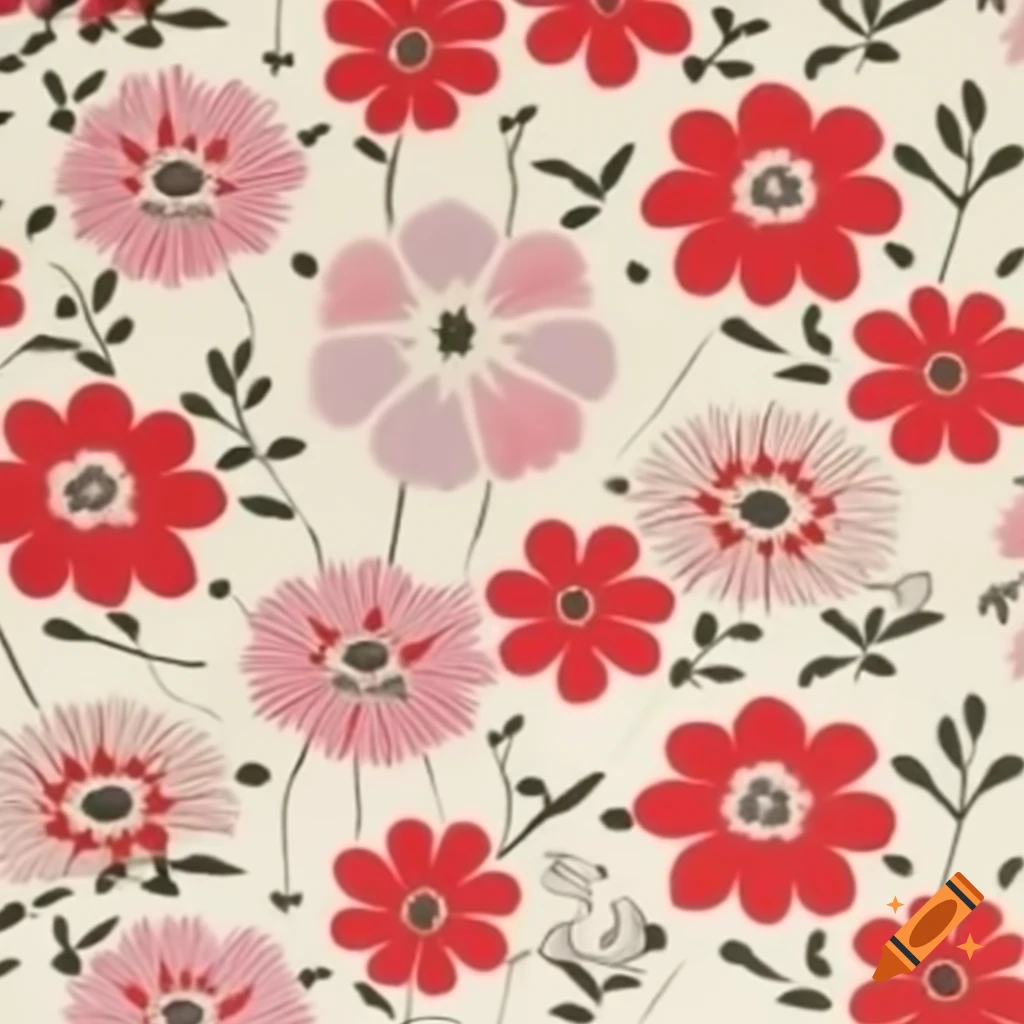 Japanese flower fabric design with Aineiza Roie name