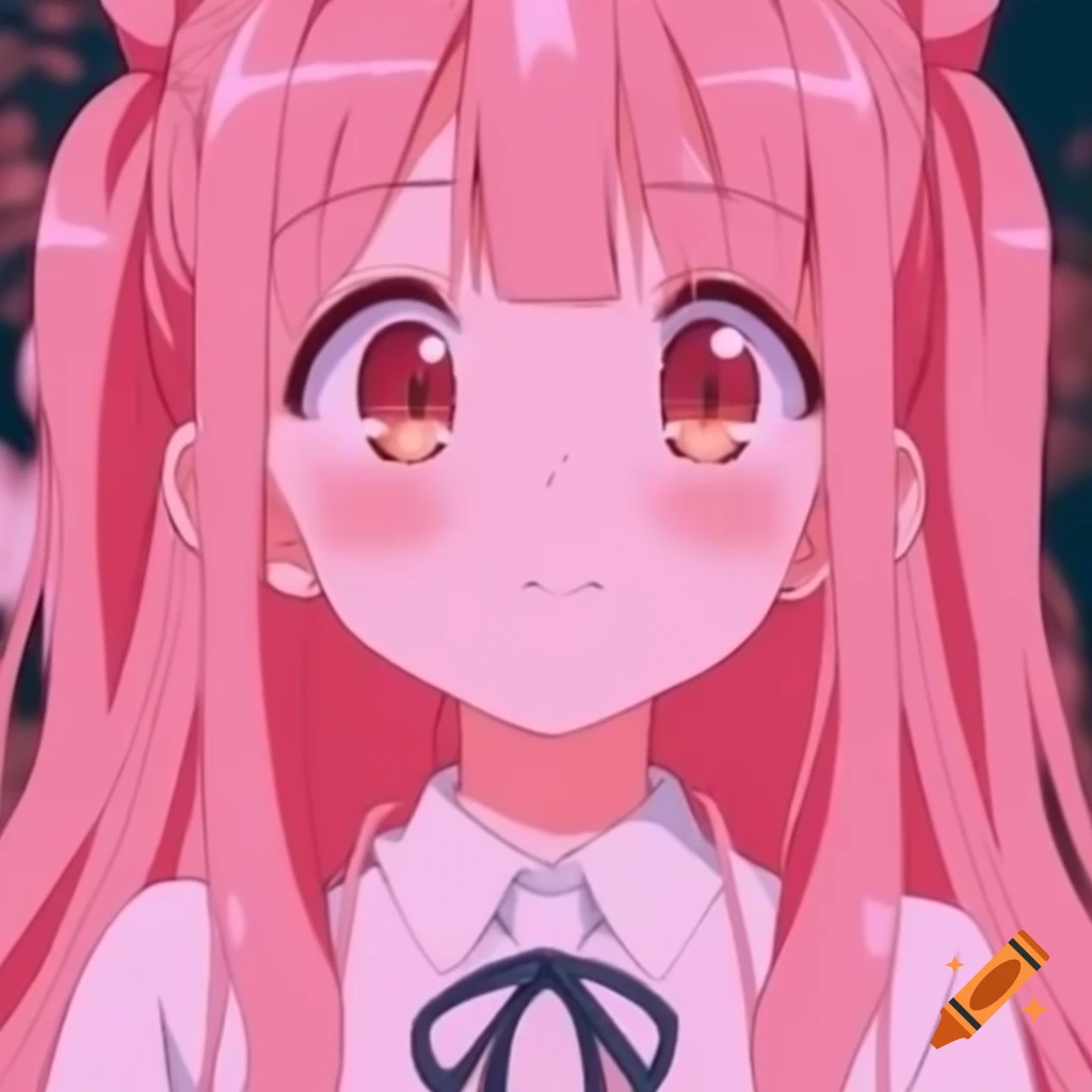 Anime girl with pink hair