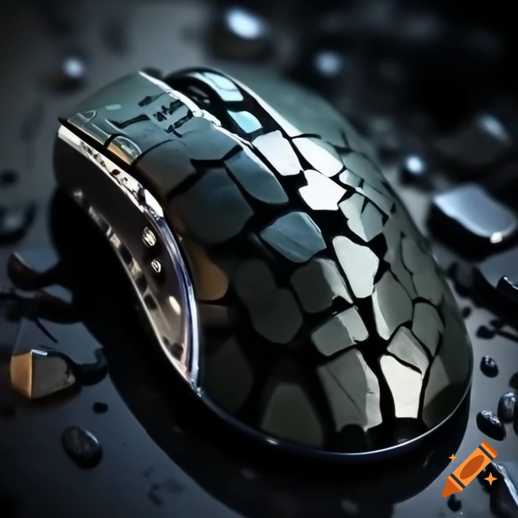 Computer mouse crafted from meteorite glass and metal