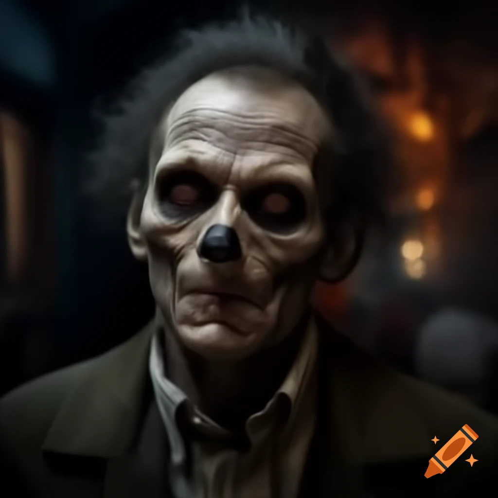 Mysterious and intimidating man with a scary appearance