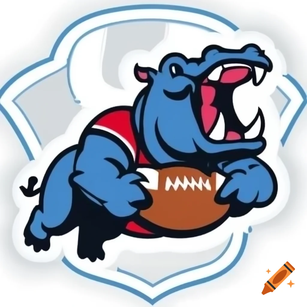 Fighting Hippo football team logo design
