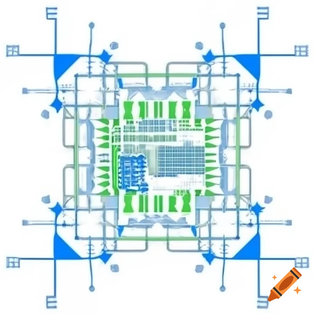 Schematic diagram of Gilbert cell analog multiplier circuit with core components