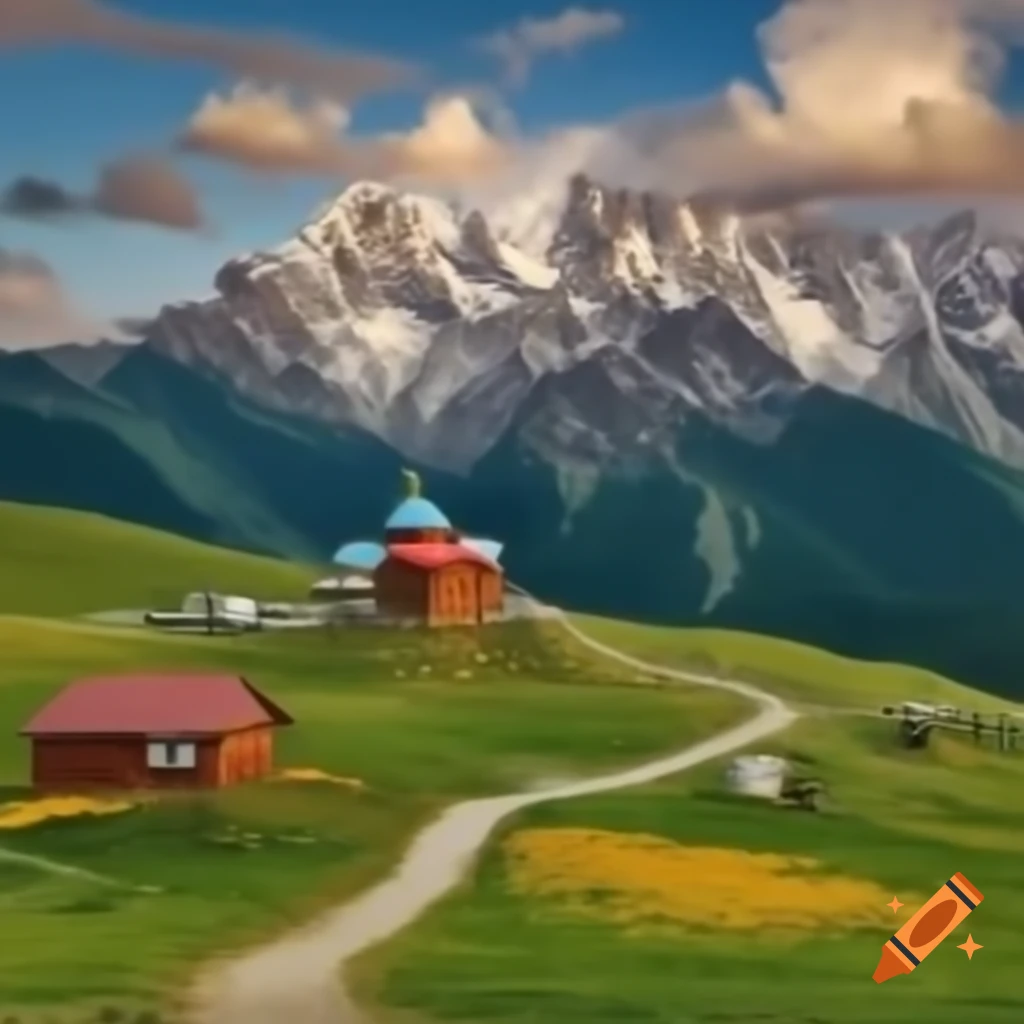 Kazakhstan's breathtaking landscapes with blue skies and snowy mountains