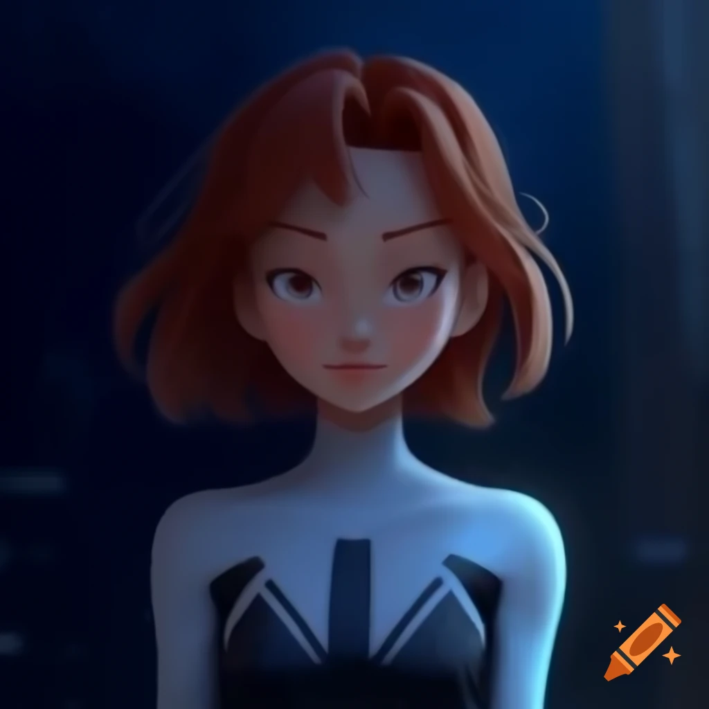 Anime girl with venom symbiote transformation