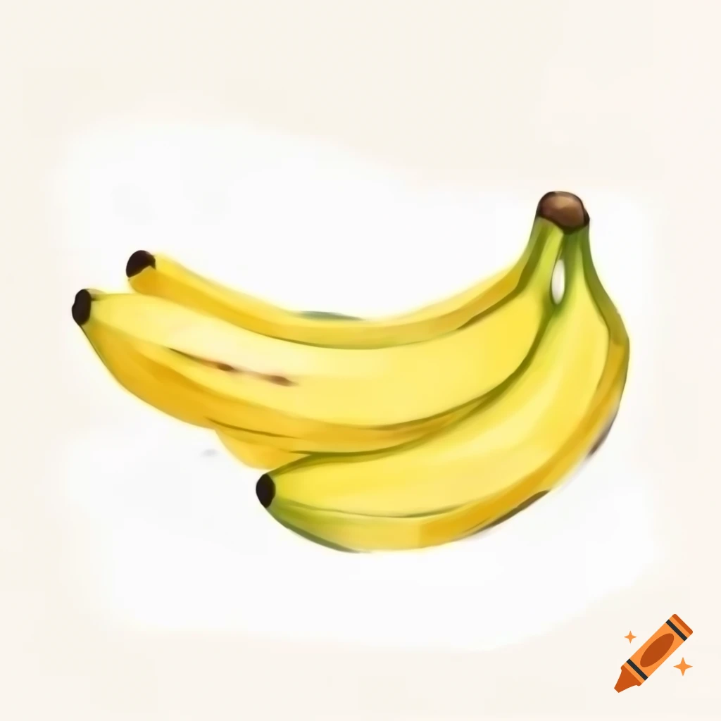 Watercolor painting of a banana on white background