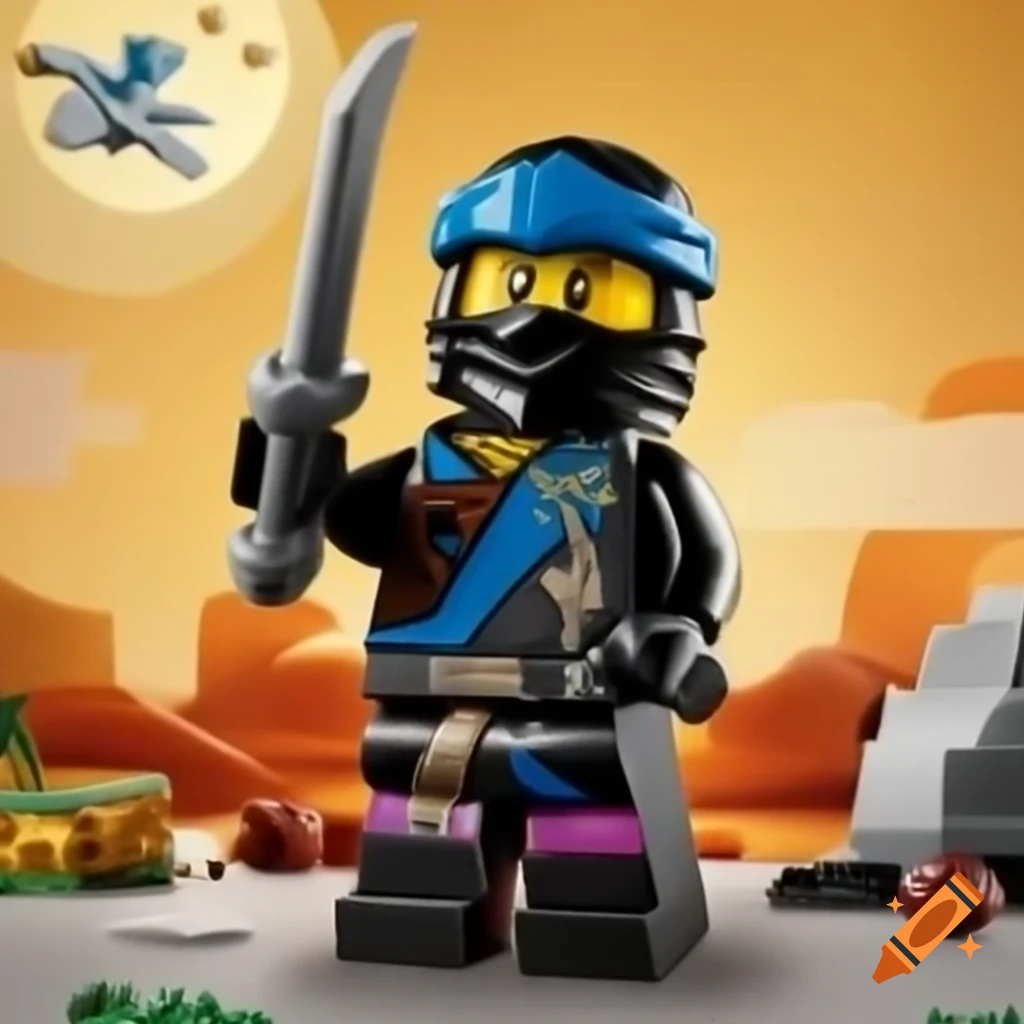 Lego Ninjago characters in vibrant action poses