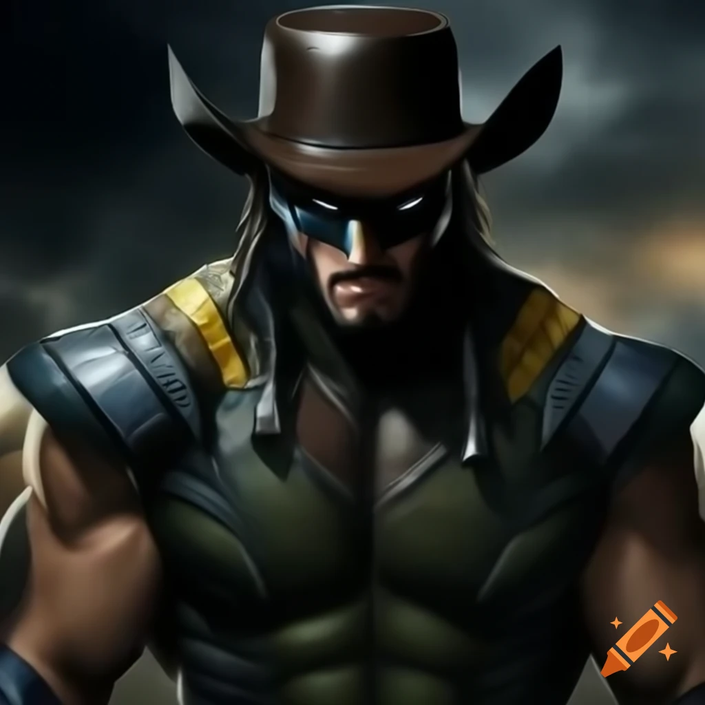 Wolverine as Green Cowboy character inspired by Marvel Comics