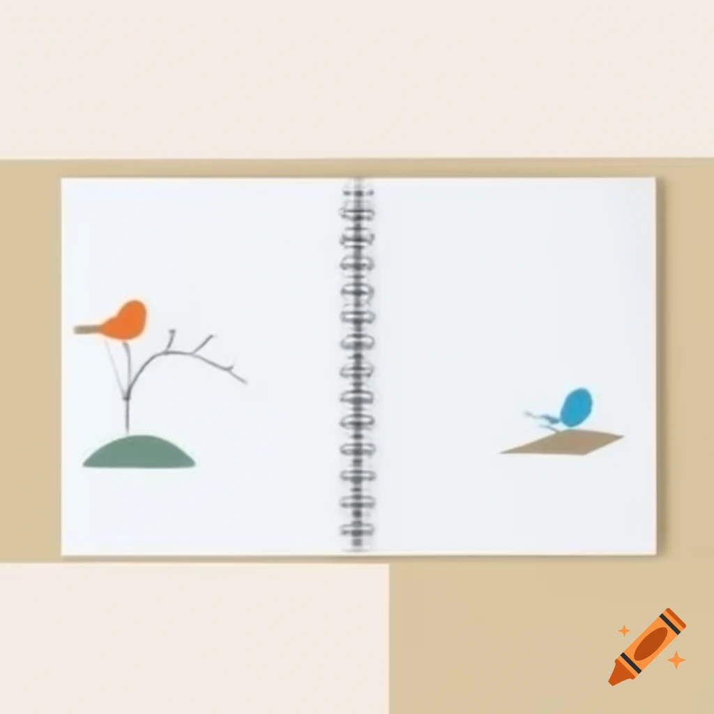 Minimal design for book back cover on papier mache birds craft of Ujjain