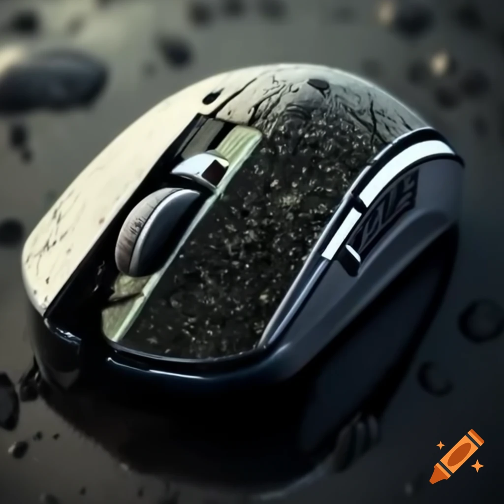 Computer mouse crafted from meteorite glass and metal