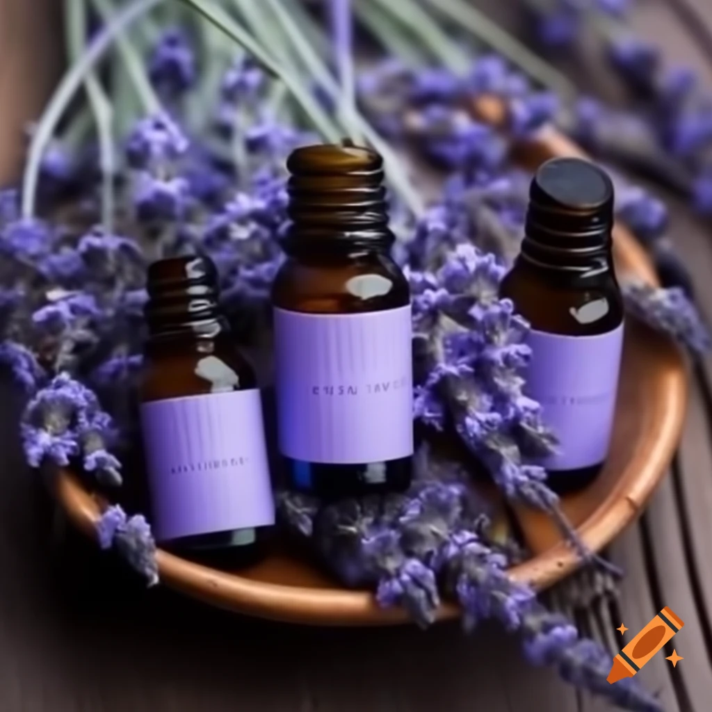 Various lavender essential oils displayed