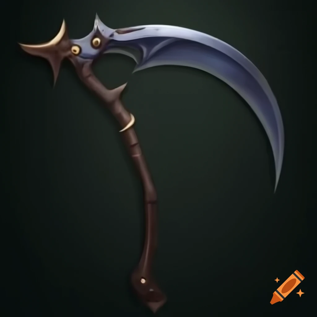 Intricate dark scythe design in fantasy style