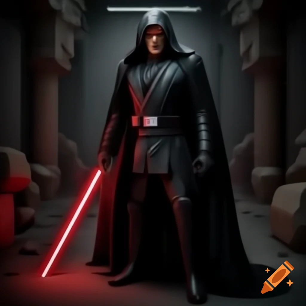 Alexandre de Moraes as a Sith Lord with black cloak and lightsaber