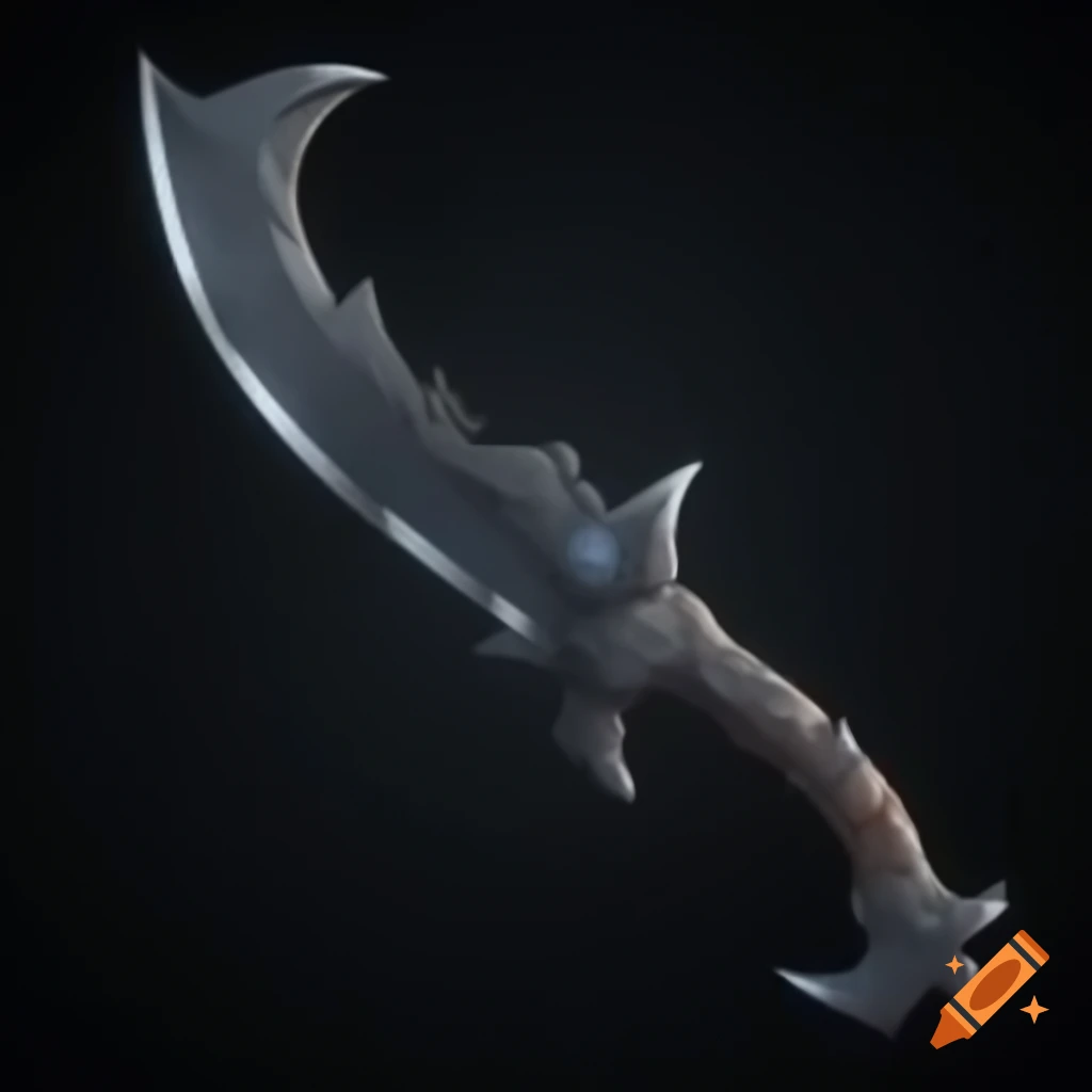 Dark fantasy 2D knife concept art in side view