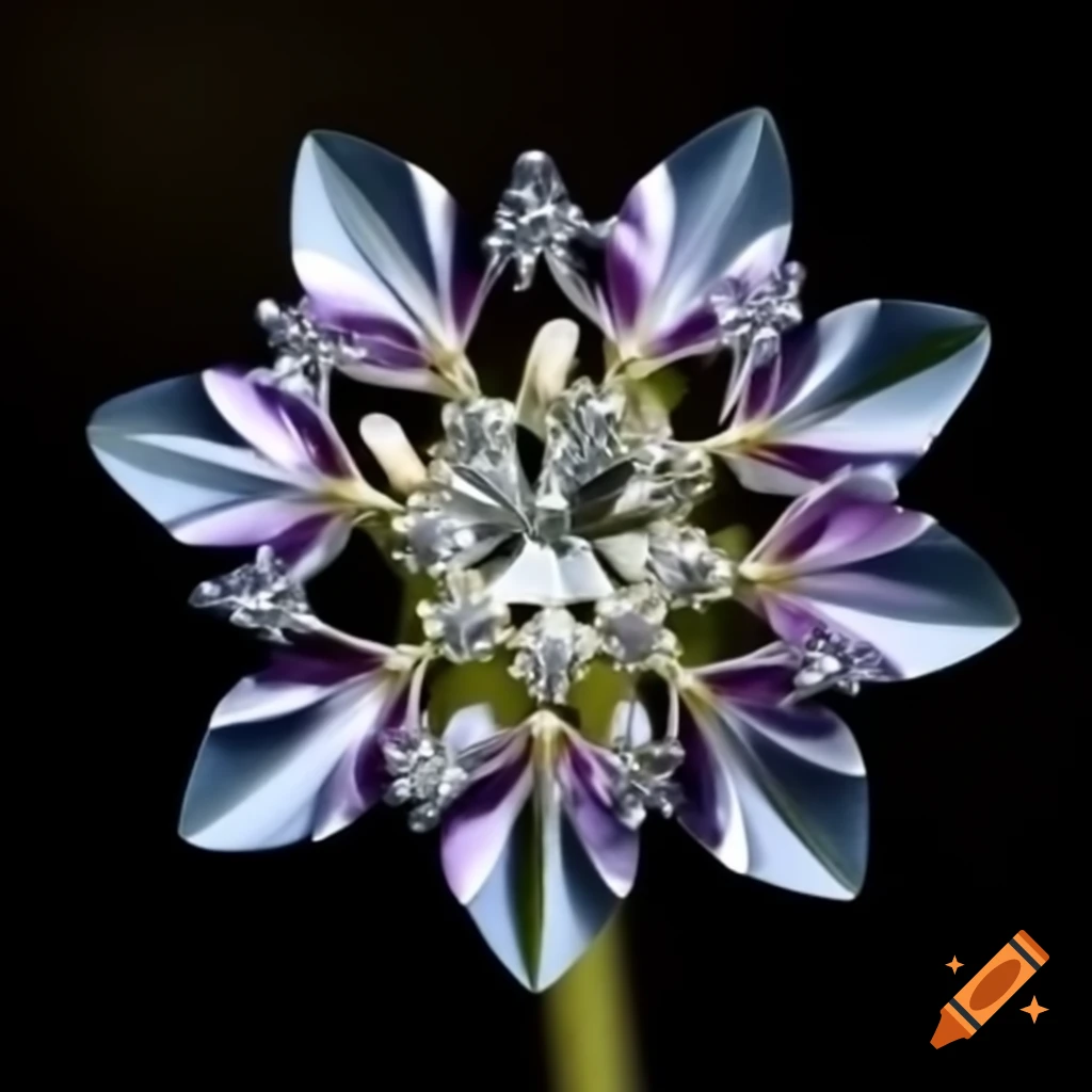 Diamond cut flowers in a decorative arrangement