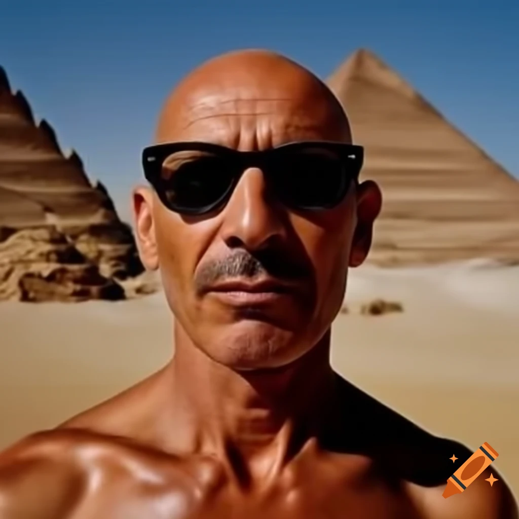 Bald Man Standing In Front Of Egyptian Landmarks On Craiyon bald-man-standing-in-front-of-egyptian-landmarks-on-craiyon
