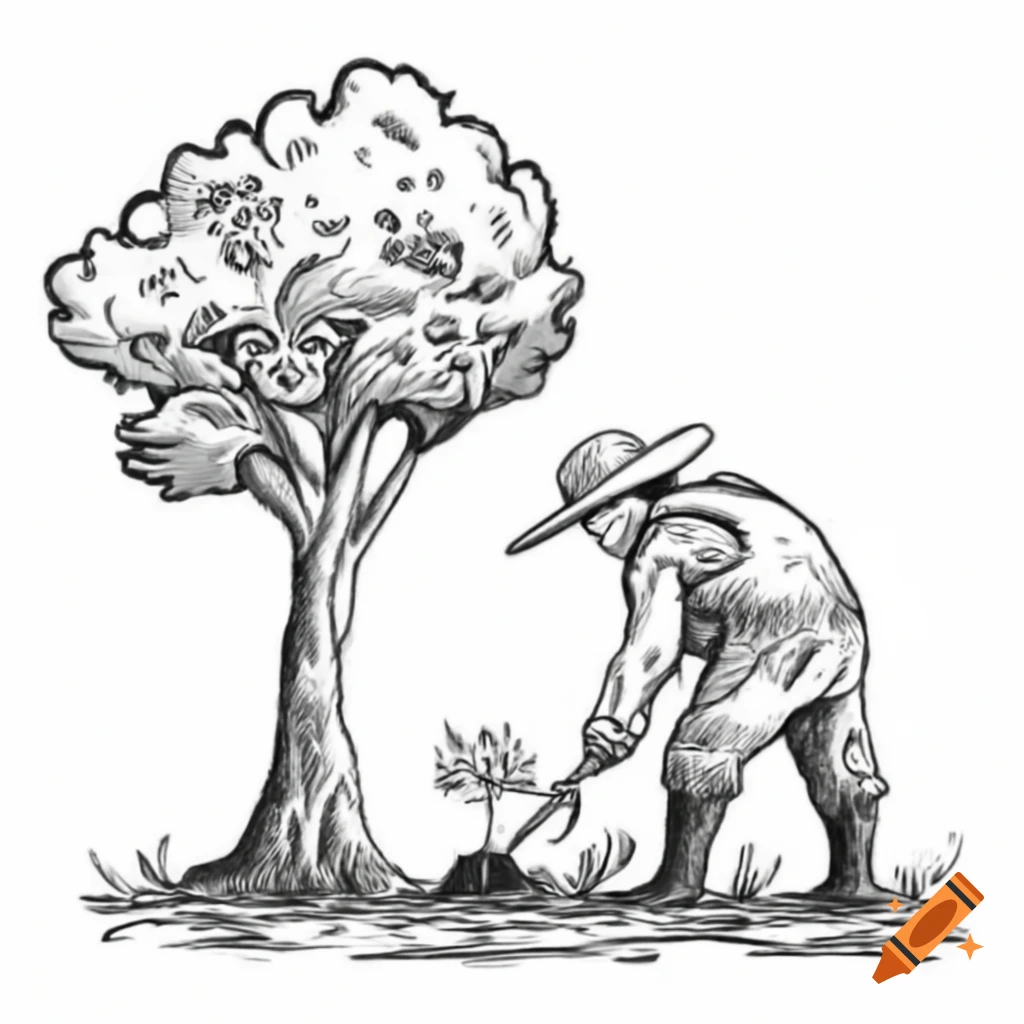 Cartoon antelope jumping through the savanna in black and white on craiyon