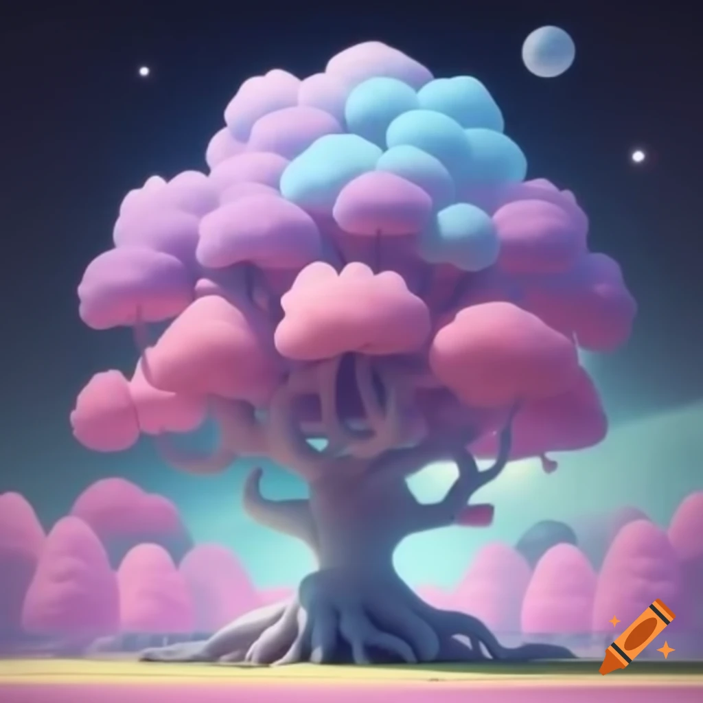 Giant pastel-colored tree